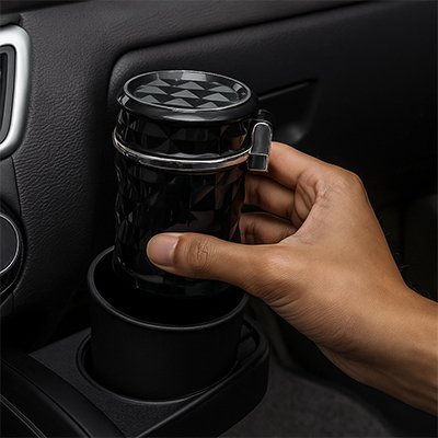 Cendrier voiture | Anti - odeur portable - ROYAUME AUTOMOBILE