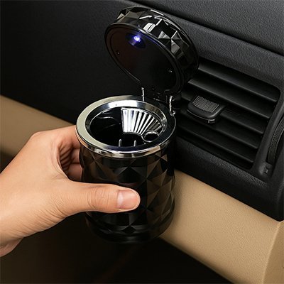 Cendrier voiture | Anti - odeur portable - ROYAUME AUTOMOBILE