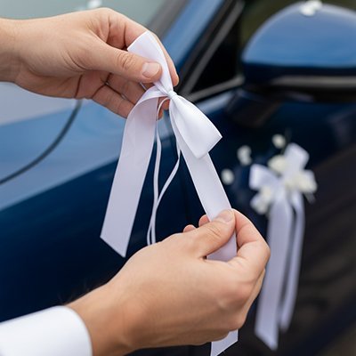 Décoration voiture mariage | Élégance Féerique - ROYAUME AUTOMOBILE